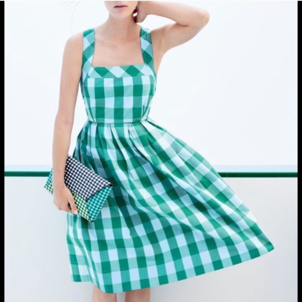J Crew Gingham Cotton Dress